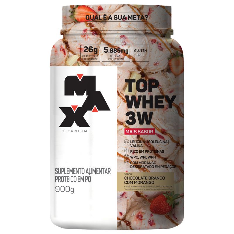 Top Whey 3W Mais Sabor 900G – Max Titanium