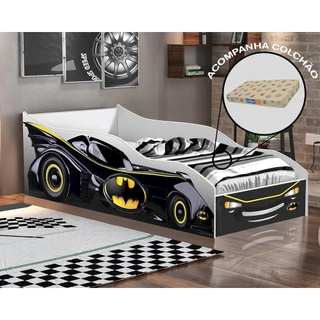 Cama Quarto Infantil Carro com Colchão