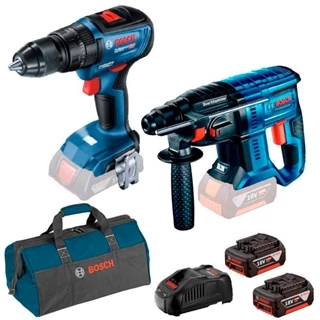 Parafusadeira e Furadeira 18V 50Nm c/ Impacto + Mateletele 18V Brushless GBH 180-LI BOSCH