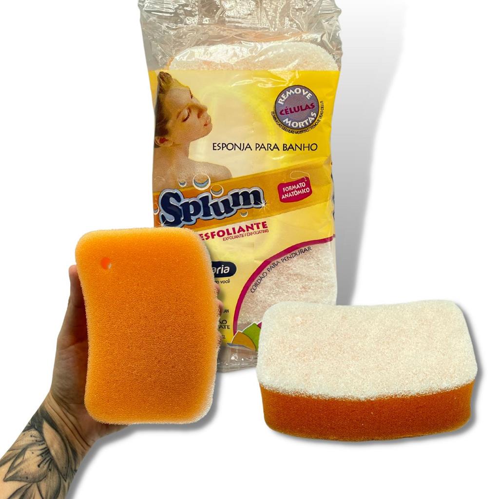 Esponja Banho Splum Esfoliante Santa Maria Macia Dupla Acao | Shopee Brasil