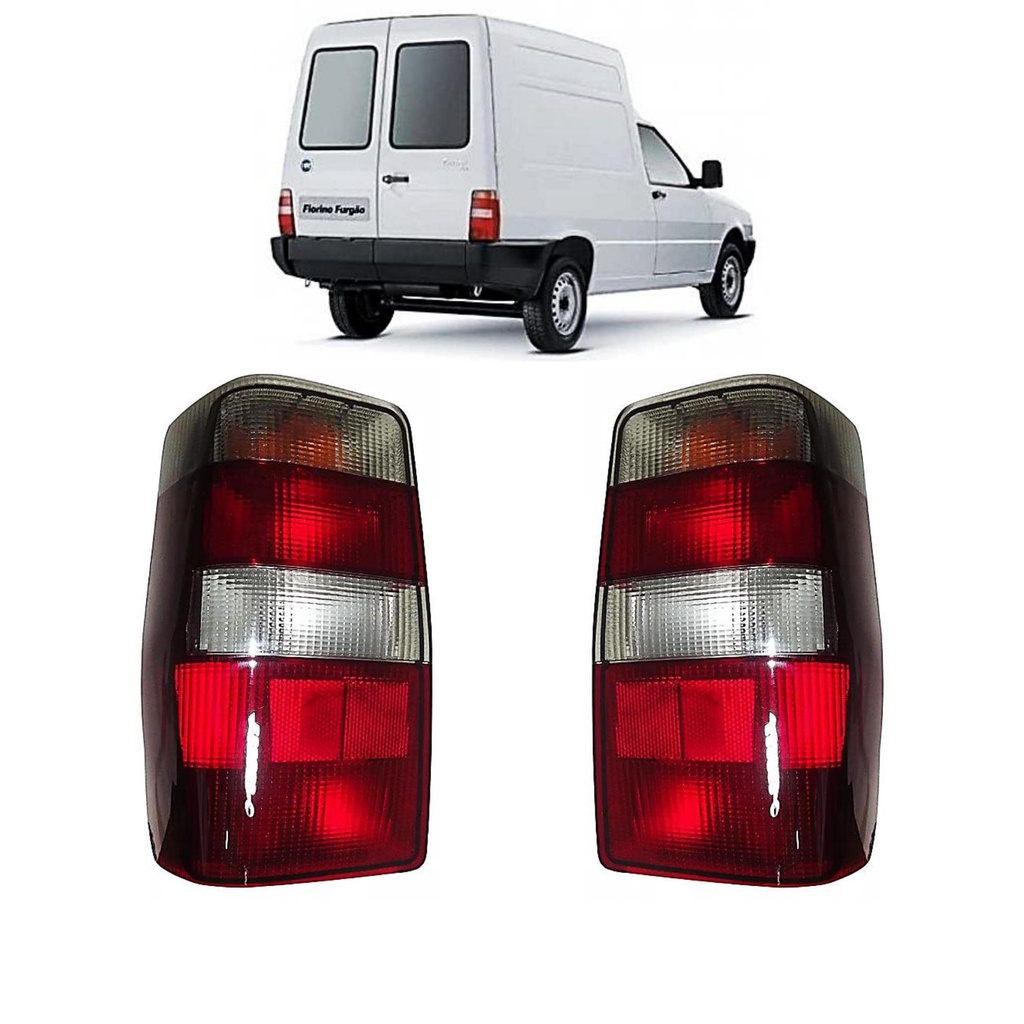 PAR Lanterna Traseira Fiat Fiorino 04 05 06 07 08 09 10 11 12 13 Vermelho Fumê