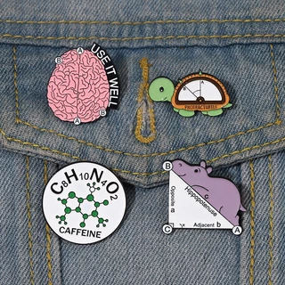 Broche De Química Criativo Matemática Órgão De Alfinete Lapela Esmalte Tartaruga De Cartoon Jóias De Crachá Para Amigos