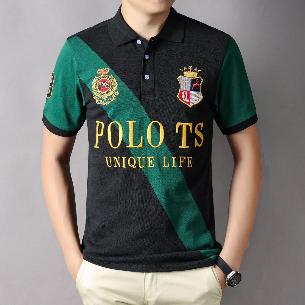 2023 Nova Camisa Polo De Verão 100 % Algodão Manga Curta Camiseta Masculina Casual Cor Contraste Plus-size Sport