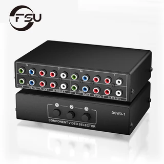 Interruptor AV switcher RGB Para PS2 Wii xbox DVD player TV 5 RCA De 3 Vias ypbpr
