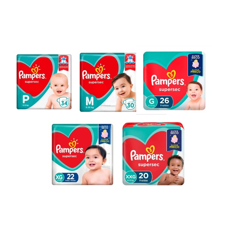 Fralda Pampers Supersec Vermelha Jumbo 1 Pacote | Shopee Brasil