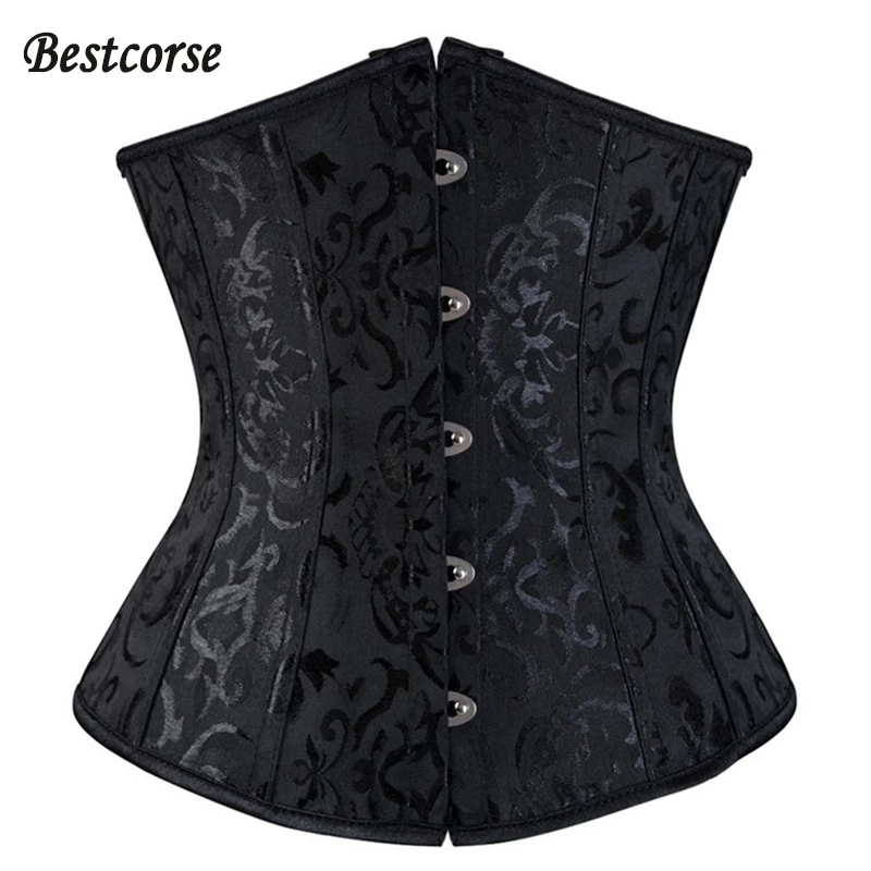XS 6Xl Flower Black Corset Trainer Com Cintura De Osso De Aço Cincher Slimming Plus Size Girdle Tummy Trimmer Modelador De Corpo Para Mulheres Vestido De Subjacente Moda Vintage Clássico