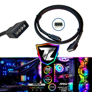 Cabo Extensor Rgb 4 Pinos 12v Extensão Sleeved Emenda 80cm