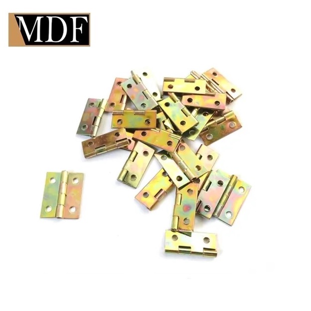 Pacote 100 Dobradiça Dourada para Caixa de Madeira 2x2,5cm Artesanato