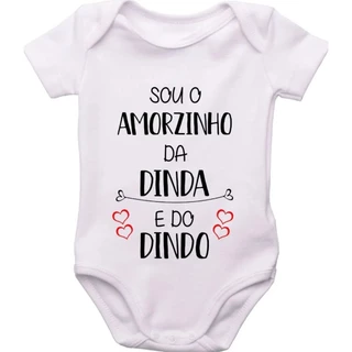 Body roupinha de bebê personalizado sou o amorzinho da dinda e do dindo