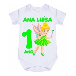 Body Bebe Personalizado Mêsversário Tinker Bell Sininho