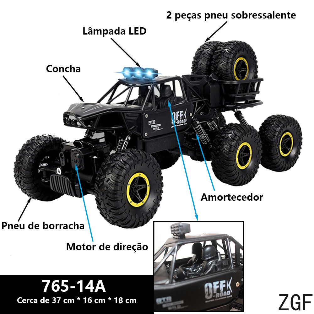 Carro de controle remoto para meninas mais nova 1:20 Escala Roxa Off Road  Caminhão de controle remoto Grande Pé Brinquedos veículos com baterias