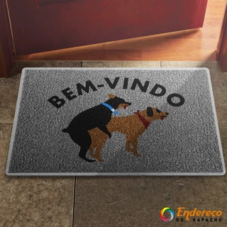 Tapete/Capacho Bem Vindo Cachorro Decoração Porta Quarto