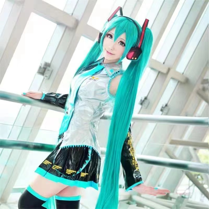 Anime vocaloid miku cosplay traje peruca vestido kawaii cosplay