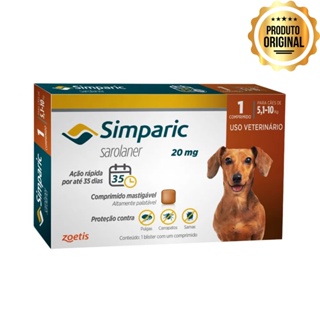 Antipulgas Para Cães Simparic 20mg De 5,1-10kg 1 Comprimido Original