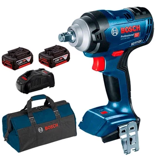 Chave de Impacto à Bateria 18v 1/2 POL 400NM 18V-400 2 Baterias 4,0Ah Carregador Bivolt Bolsa BOSCH