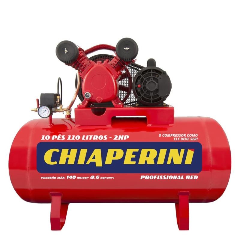 Compressor De Ar 10 Pés 110l 2hp 110/220v Red Chiaperini
