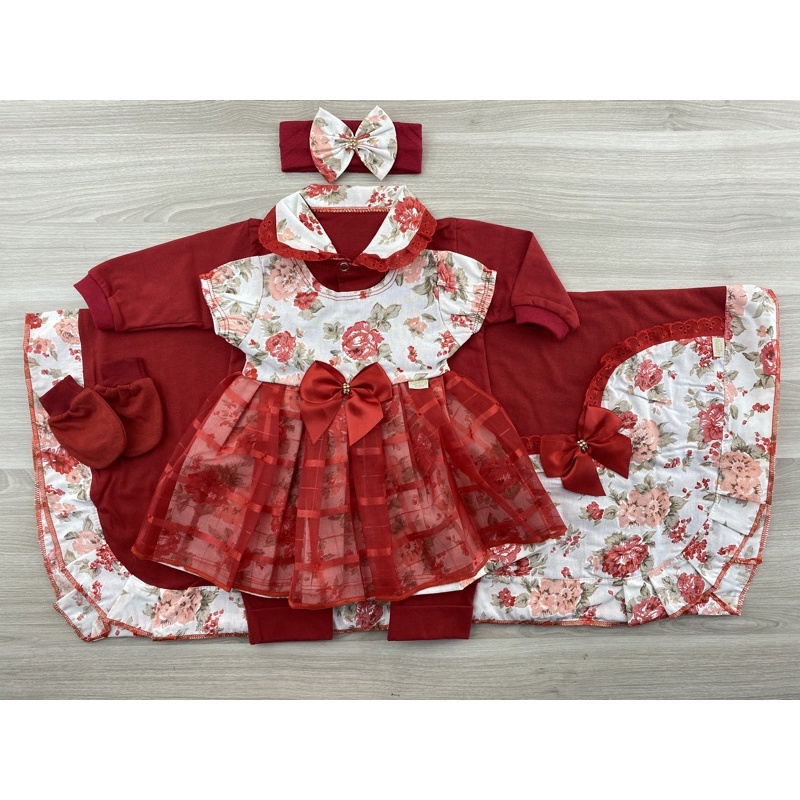 Saída De Maternidade Menina Roupas Para Bebê Barato 5 Peças Luxo