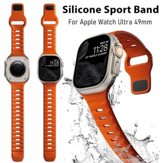 Faixa Esportiva De Silicone Para Relógio Apple Watch Ultra 49mm 45mm 44mm 41mm 40mm Com Capa Protetora Macia TPU iWatch Series 8 7 6 5 4 3 2 SE