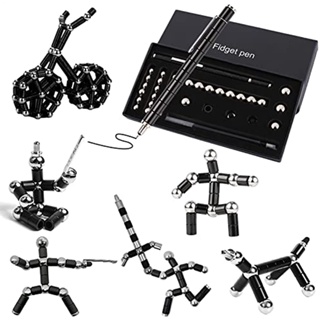 Caneta Fidget Magnética De Brinquedo Descompressão Metálica Multifuncional Deformável Escrita Eliminar Pressão Toy Gift Stress E Ansiedade Brinquedos De Alívio