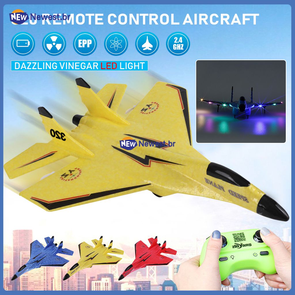 Avião de Brinquedo com Controle Remoto, SU35 ou SU57, Modelo Planador com  Luzes LED, 2,4 GHz, Espuma EPP, Presentes para Criança