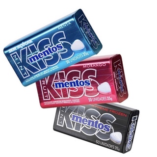 Mentos Kiss Bala Sem Açúcar Lata C/50unids 35g