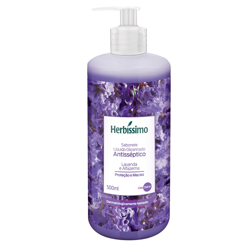 Sabonete Liquido Antisseptico Herbissimo Lavanda e Alfazema 500ml