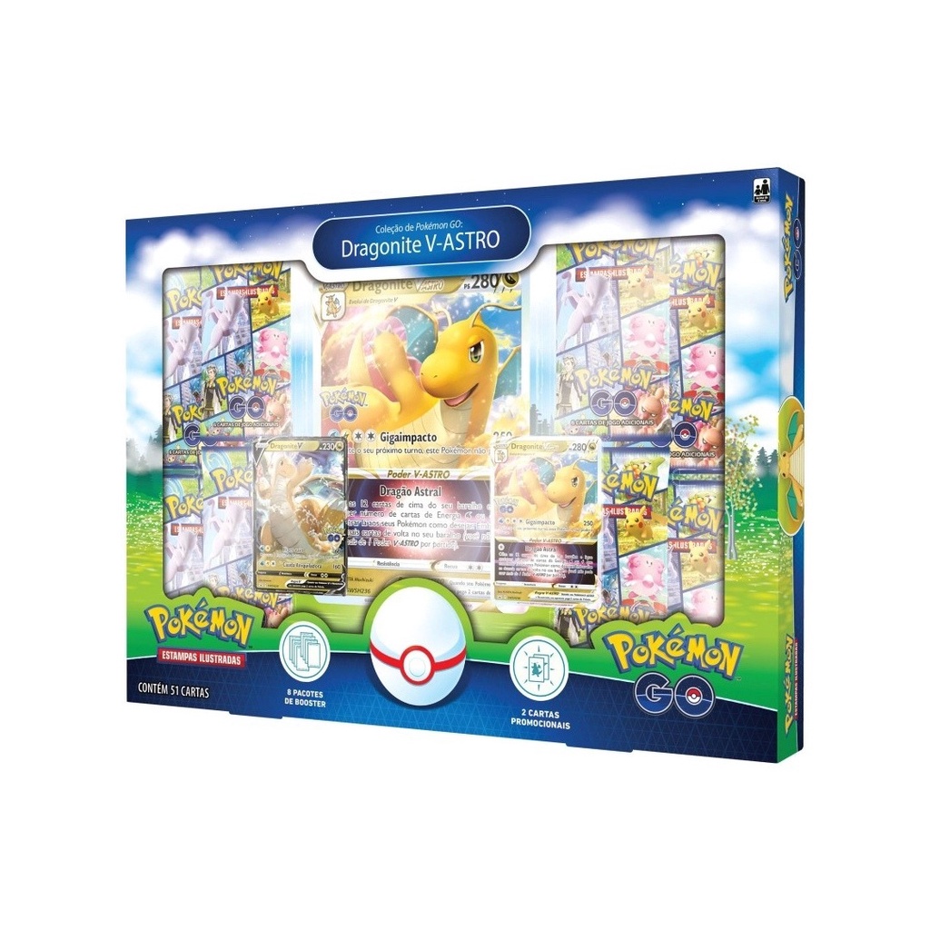 Box Dragonite V ASTRO Pok mon GO TCG Copag ORIGINAL Carta Faz A Boa 