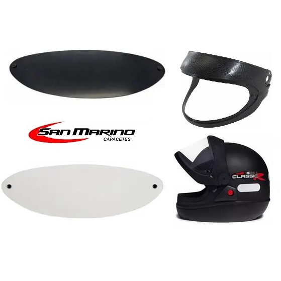 Pala De Capacete + Par Viseira Transparente e Fumê