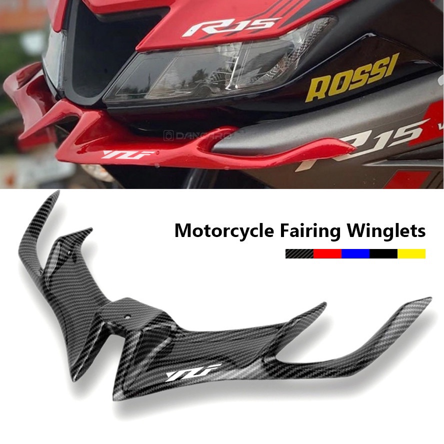 Para O Pára-Brisas Da YAMAHA R15 Asa YZF R15V3 Carenagem Frontal Deixe MATERIAL ABS Estabilizador De Alta Velocidade De Canto