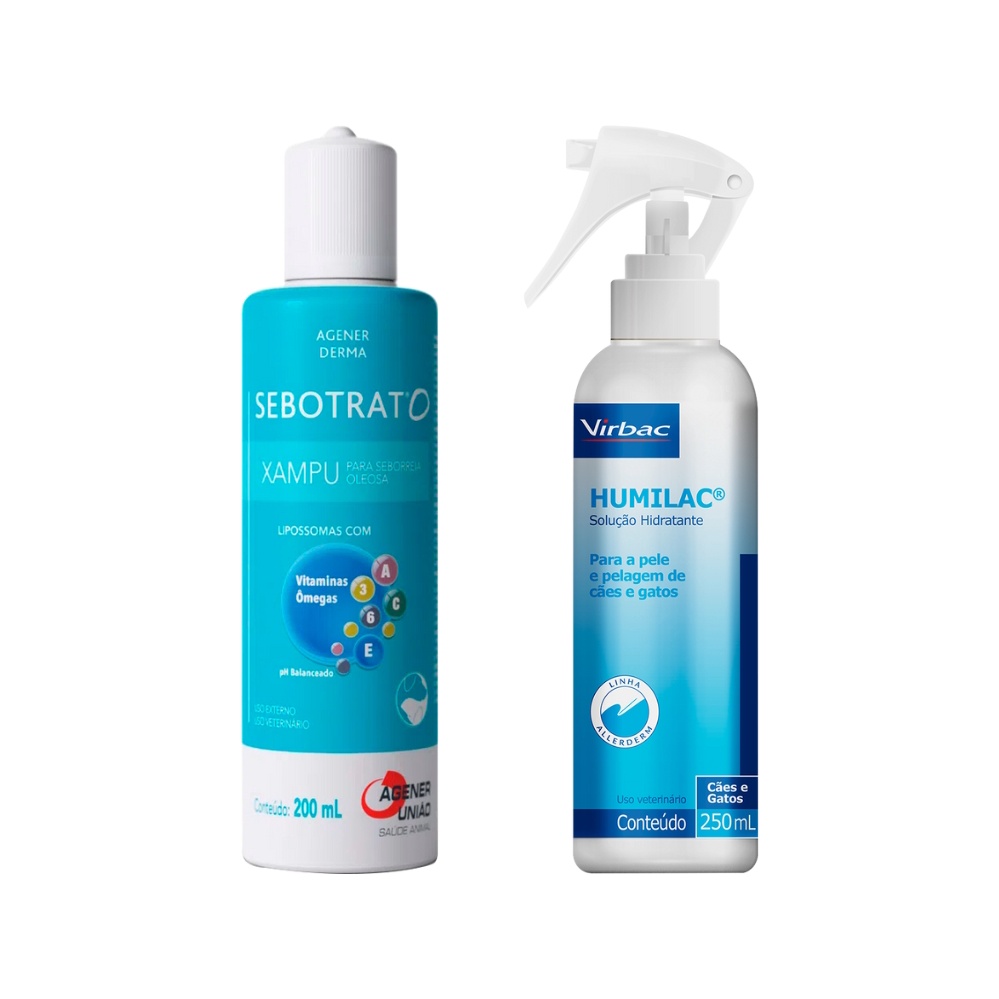 Shampoo Sebotrat O 200ml + Humilac Hidratante 250ml - Virbac | Shopee ...