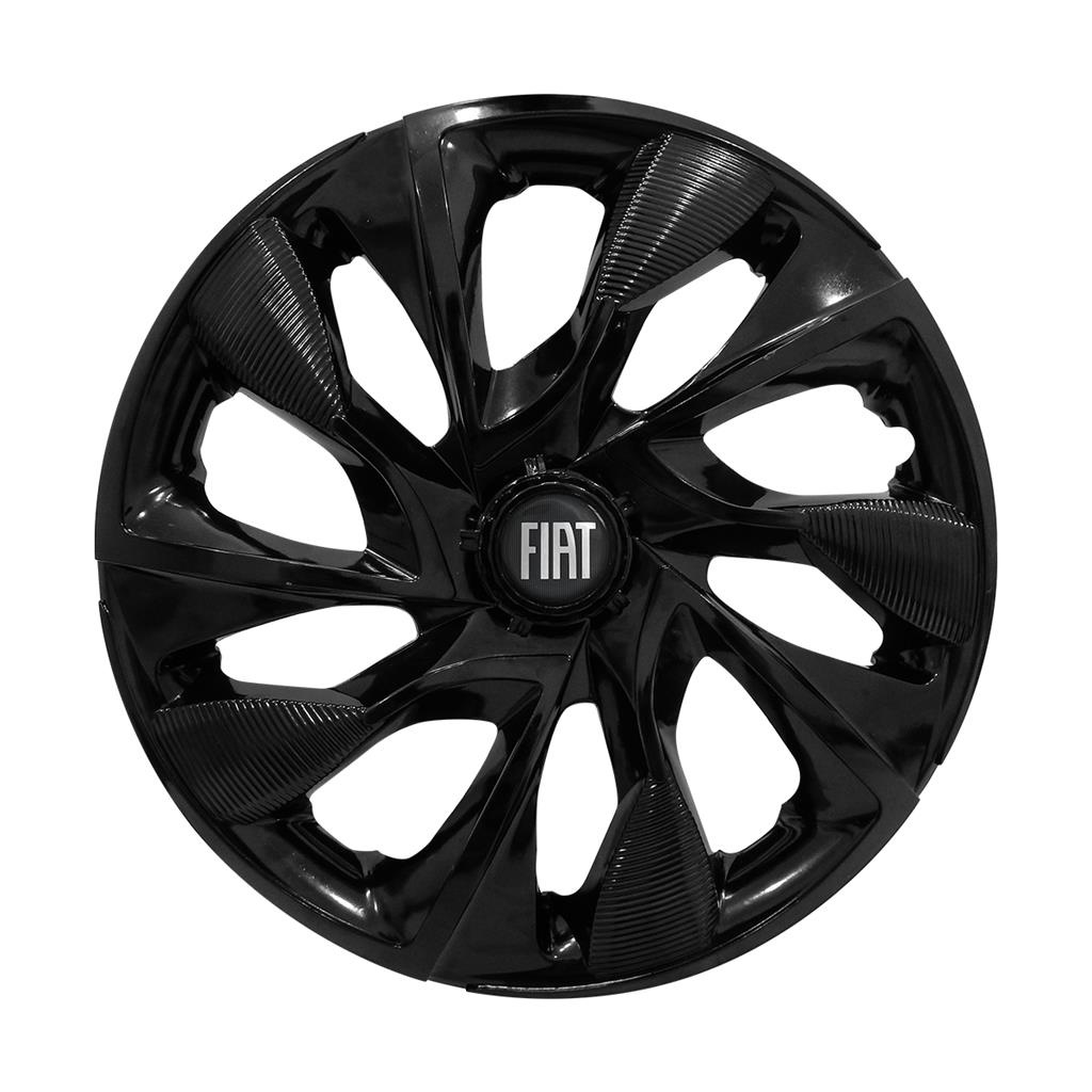 Calota Esportiva Aro 13 Preta Brilhante Fiat Preto
