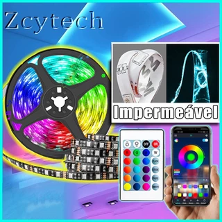 5050 Fita De LED Impermeável Bluetooth 20 Metros Conduzida USB RGB DC5V Para jardim exterior, TV e decoração do quarto