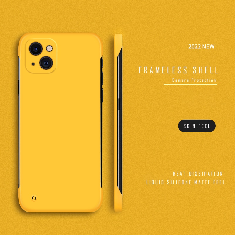 Ultra Fino Rígido PC Sem Moldura Para iPhone 14 13 12 Pro Max 14Plus Capa Fosca