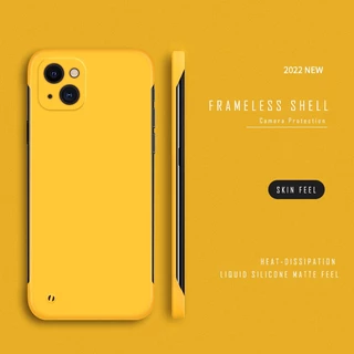 Ultra Fino Rígido PC Sem Moldura Para iPhone 14 13 12 Pro Max 14Plus Capa Fosca