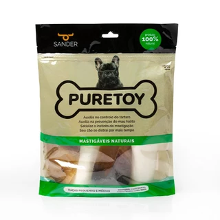 Kit Ossos Mastigáveis Naturais Cães de Porte Pequeno e Médio Puretoy