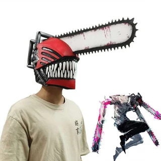 Máscara Denji Cosplay Anime Motosserra Homem Pochita De Látex Adereços Para Festa De Halloween