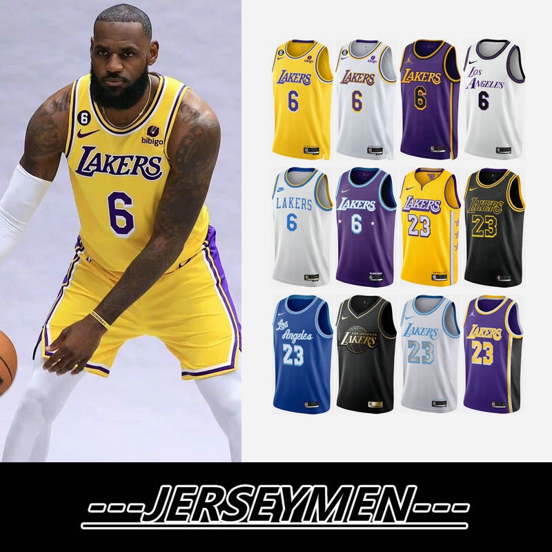 Camisa De Basquetebol 2022-23 NBA Los Angeles Lakers Número 6 LeBron James  Jersey - Corre Que Ta Baratinho