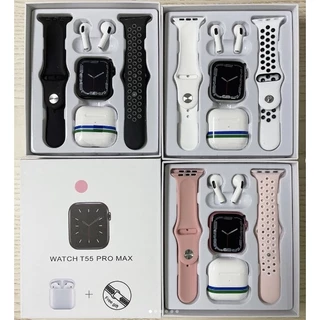 DTM 2023 T55 Pro Max Smartwatch Relógio TWS Fone De Ouvido 2 Em 1 BT Chamada smart Reloj 1,7 Polegadas Novo