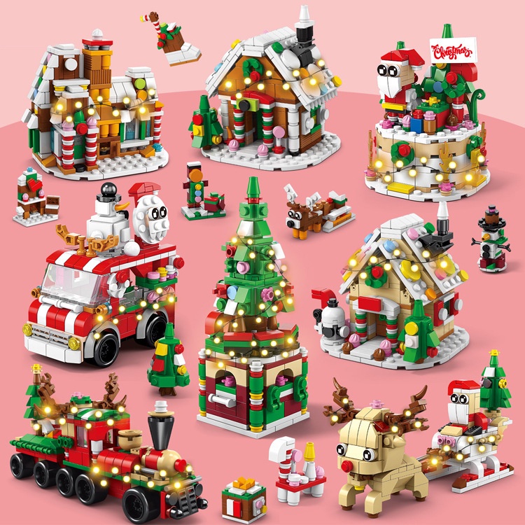 Bloco De Construção Brinquedo Árvore De Natal Caixa De Música Pequeno Conjunto Educacional Infantil Meninas Presente