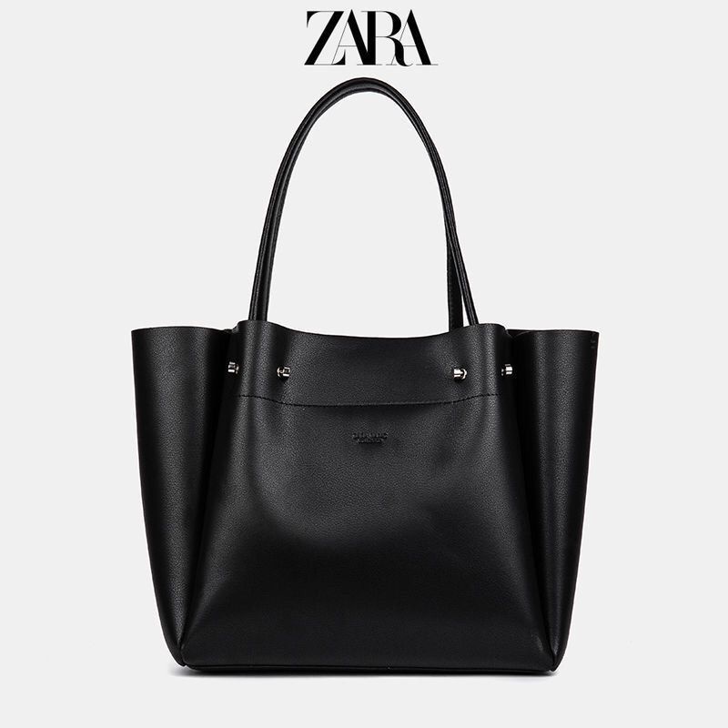 Bolsa ZARA De Couro Macio De Grande Capacidade Sacola Nova De Roda Moda 