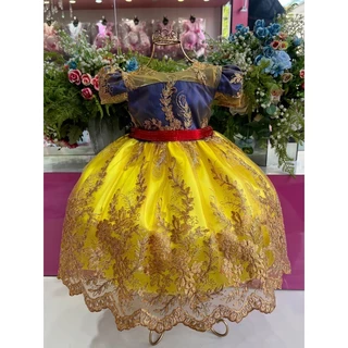 Vestido Branca de Neve Realeza Luxo Infantil - 1 ao 4