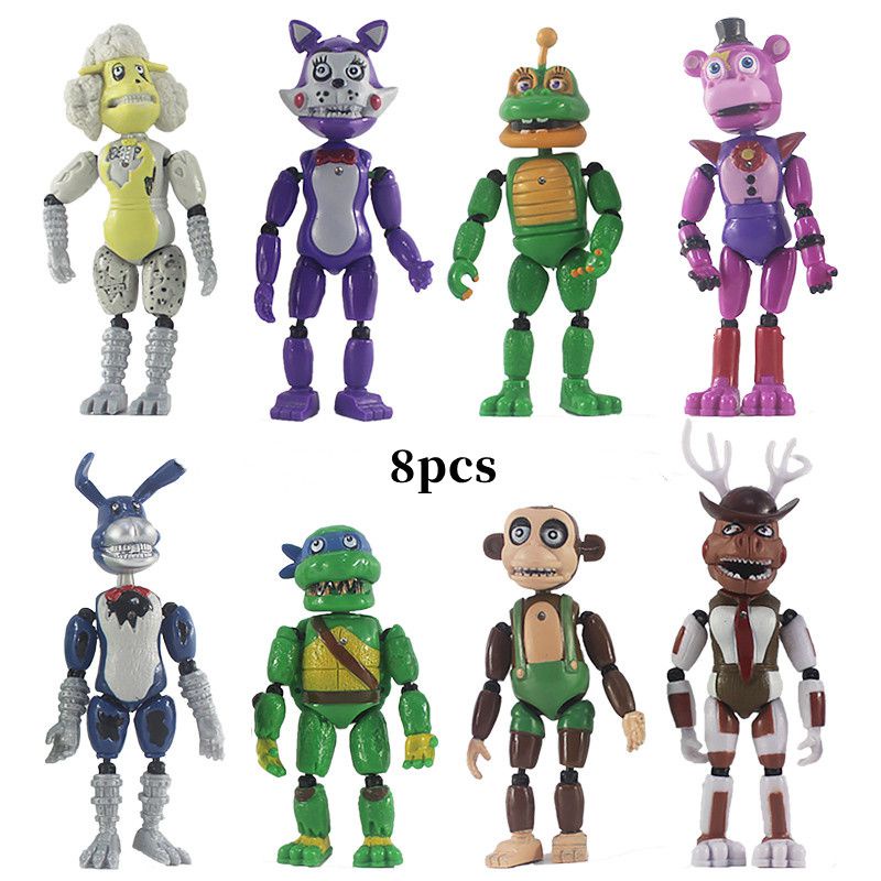 8PCS Game Five Nights At Freddy Character Luminous Lighting Action Figure Toys Gift Fnaf Freddy Model Kids Gifts