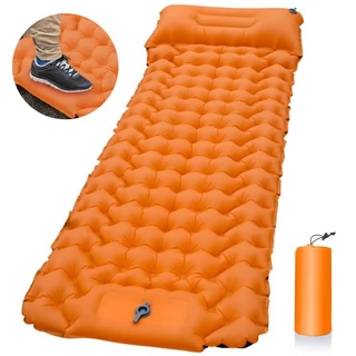 Colchão Inflável Para Campismo Ao Ar Livre Com Travesseiros Almofada De Viagem Cama Dobrável Ultraleve Caminhada Trekking