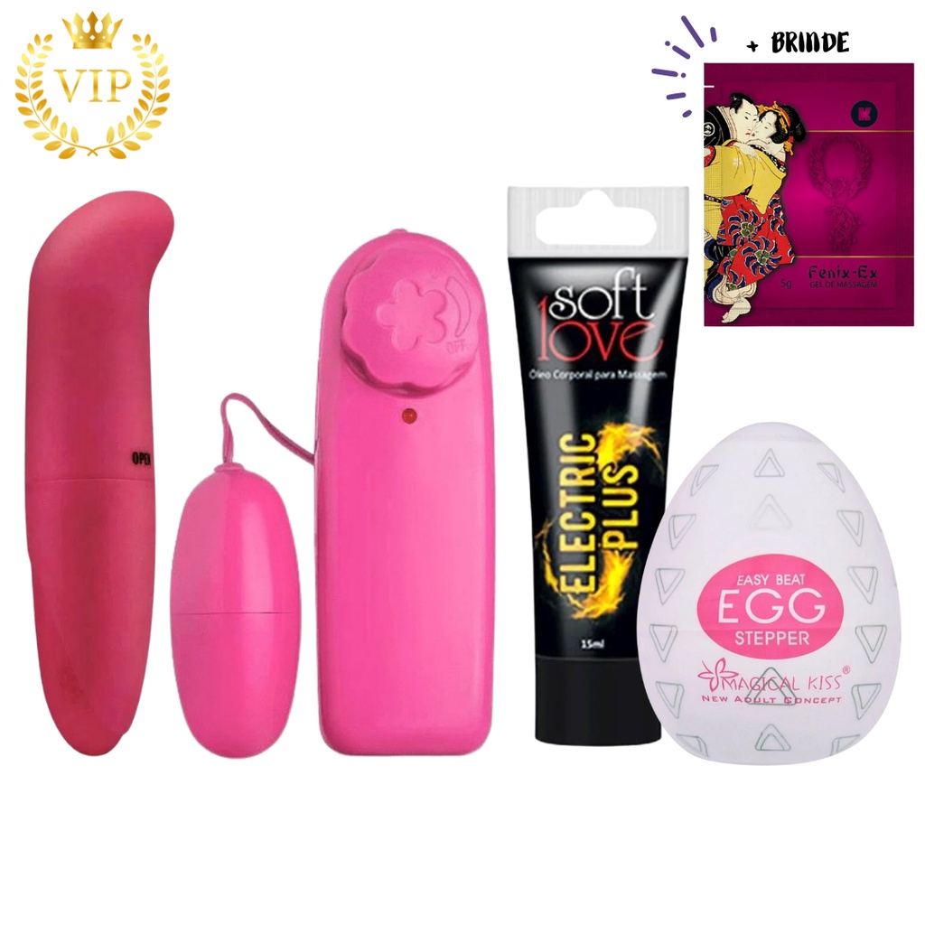 Kit Vibra Egg Vip Vibrador Golfinho Ponto G Vibrador Multivelociddades Bullet Masturbador 9995