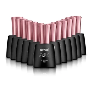Kit 12x Risque Diamond Gel Top Coat Fixador 9,5ml (passo 2)