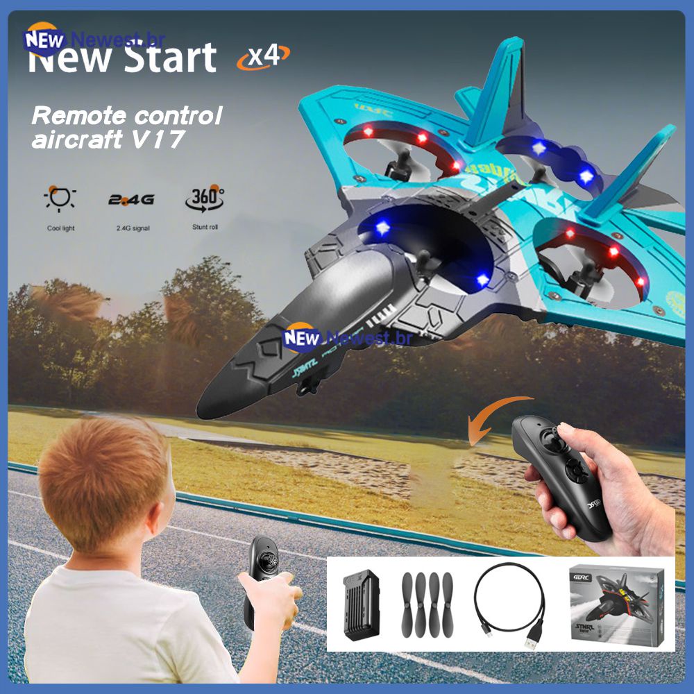 V17 rc avião de controle remoto - Drone com sensor de gravidade no controle  2.4