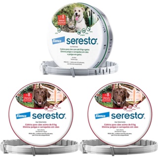 Combo Coleira Seresto 1 Ate 8 Kg + 2 Acima De 8 Kg