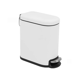 Lixeira Retangular Slim Branca 6L com Pedal e Fechamento Suave da Tampa 29x14x30cm Globalmix