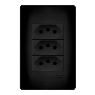 3 Tomadas Preta 2p+T 20a/250v C/P Shp - FAME