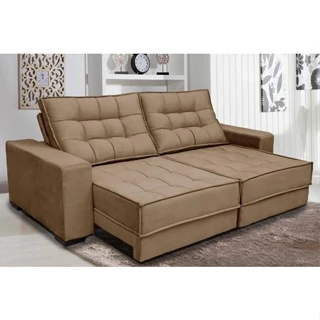 Sofá Coliseu Molas Ensacadas e Pillow Top 2,50m Pluma Castor